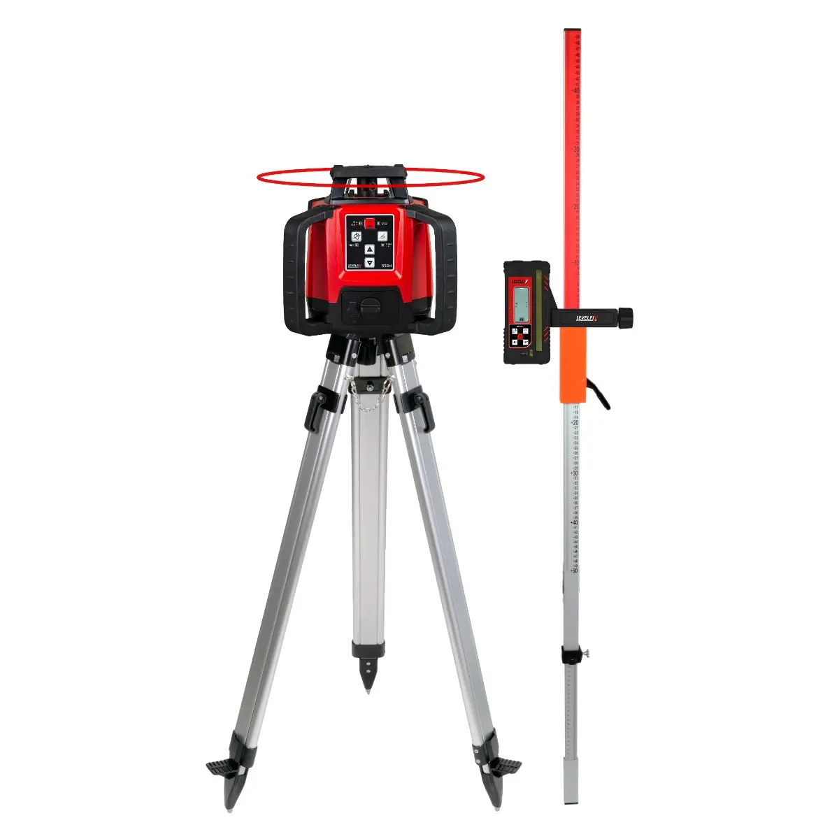 Set Laser de construction rotatif horizontal Levelfix 550H + Trépied 1,8 m + Mire incluse - NETIM - 554510