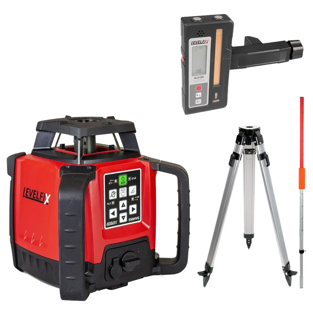 Set Laser rotatif Levelfix 550HVG vert + Trépied 1,8 m + Mire de mesure - NETIM - 554514