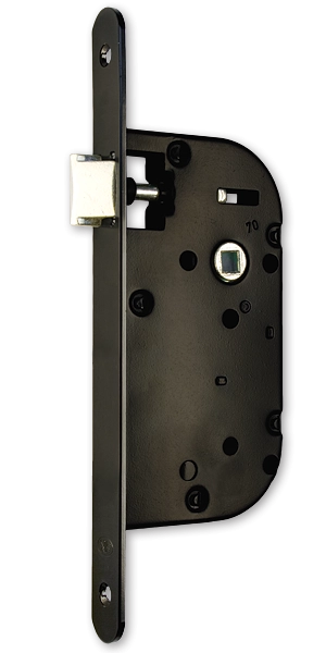 Coffre axe 40 NF MV5 métalux clé L droite noir même variure EURO-ELZETT - sans gache réversible - G840E077K4