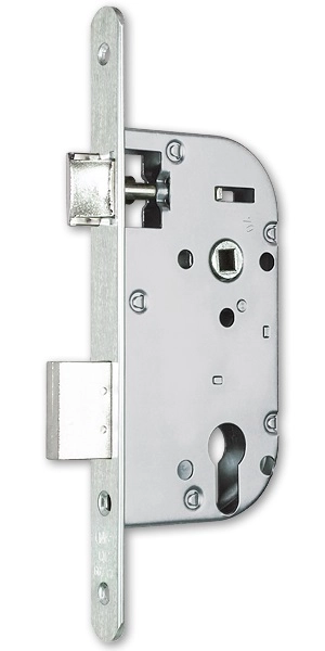 Coffre axe 40 NF métalux clé L gauche aspect inox variure 5 EURO-ELZETT - sans gache réversible - G840XOD7K4L 