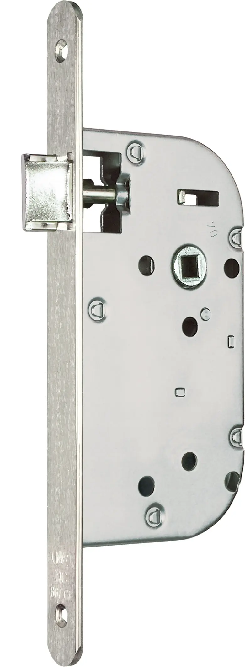 Serrure axe 50 NF Métalux bec de cane droite sans gâche réversible - aspect inox - EURO-ELZETT - G848E2D7K4 ROZ