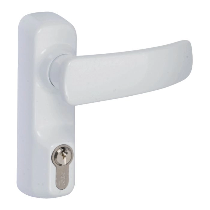 Ensemble béquille cylindre grand modèle ISEO anti-vandalisme - Blanc - 94011004T 