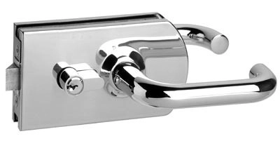 Serrure porte en verre METALUX à béquille ronde - plaque 77x140 mm - NM9745R100