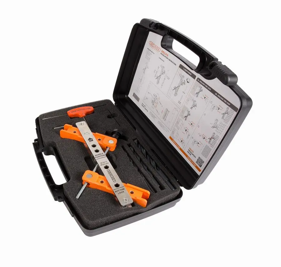Coffret à outils LOCINOX Gabarit de perçage pour serrure et gâche - DRILLFIX