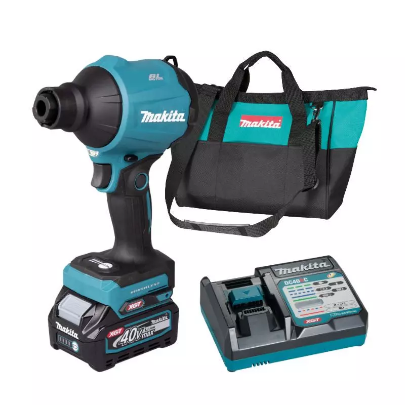 Souffleur à poussière sans fil 40V max XGT - MAKITA - avec 1 batterie 40v 2.0Ah - chargeur - sac - AS001GA101