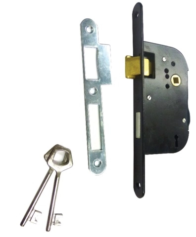 Coffre à mortaiser 4 gorges Clé L Noir JPM axe 50 - avec gâche - 000210-02-11 