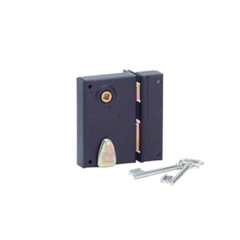 Serrure verticale à fouillot 4 gorgesTHIRARD - 70 x 110 mm - carré de 7 mm - droite - noir époxy - 133