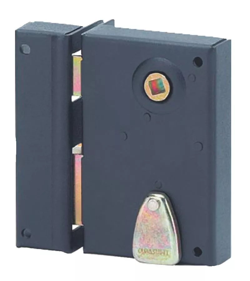 Serrure verticale à fouillot 4 gorgesTHIRARD - 70 x 110 mm - carré de 7 mm - gauche - noir époxy - 143