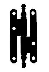 Paumelle n°1 Vase 16 acier BR Droite 110x55 BOUVET - Noir EPO9005 - 16ARD115J