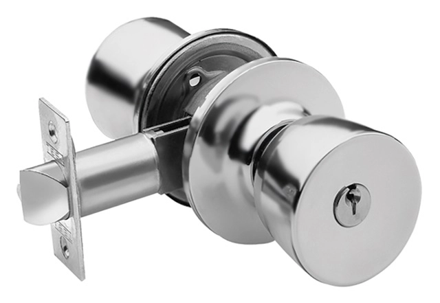 Serrure tubulaire 3500/60-70 TESA cylindre extérieur bouton intérieur - Chromé mat - axe 70 mm - 3500U0CM