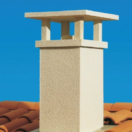 Sortie de toit Tradinov carrée 90 à 103% Ø230 Clas crépi ocre POUJOULAT TCP 100-230S - 01230405