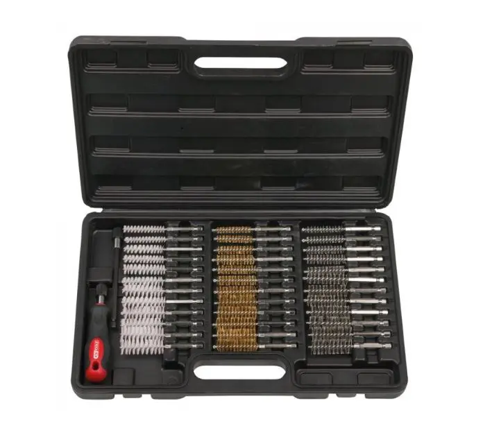 Jeu de brosses de nettoyage KS TOOLS pour puit de bougie de préchauffage ou d'injecteur - 340.0010