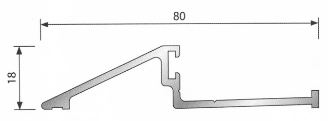 Seuil pour bois porte d’entrée BILCOCQ - 18 x 80 mm - aluminium brut - MRS2000