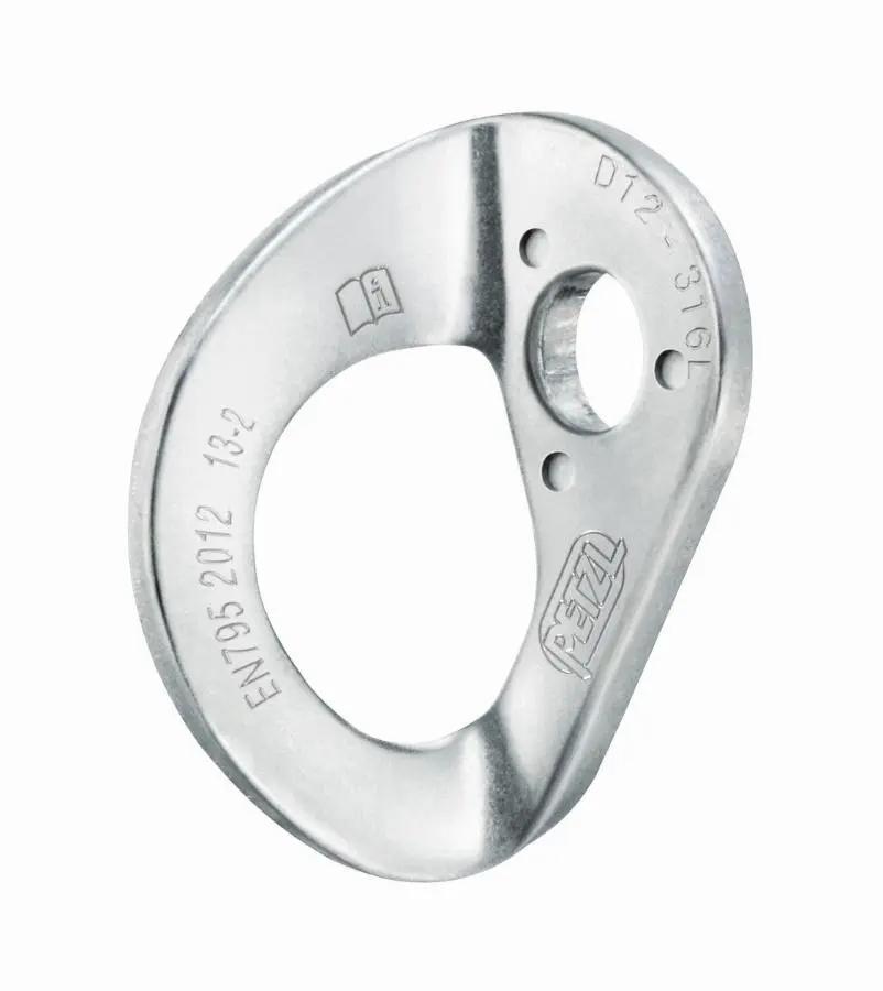 Plaquettes d'amarrage coeur stainless steel PETZL - Goujon 10mm - P36AS10