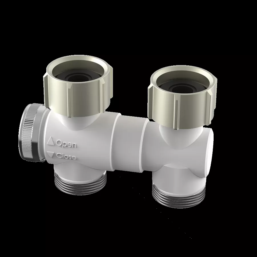 Raccord droit STELRAD sans vidange pour radiateurs horizontaux avec vanne intégrée - T2104