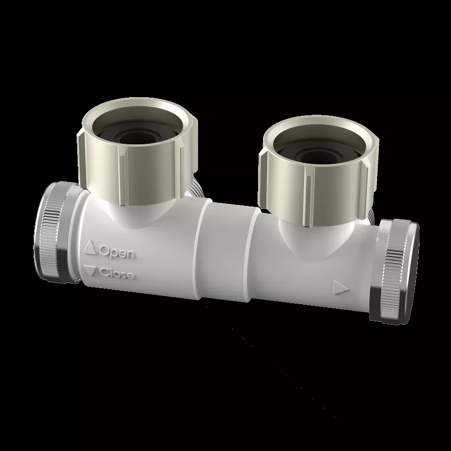 Raccord coudé STELRAD avec vidange pour radiateurs horizontaux avec vanne intégrée - T2107