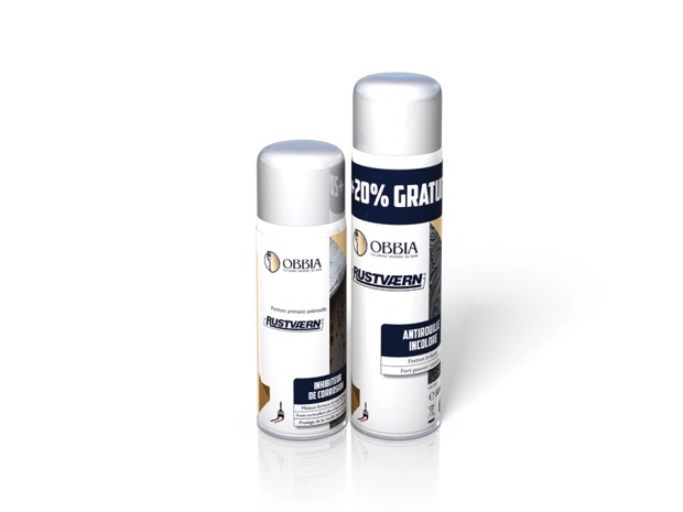 Vernis antirouille OBBIA RUSTVAERN Spray - Incolore - Flacon de 500ml - RUSTSPCO