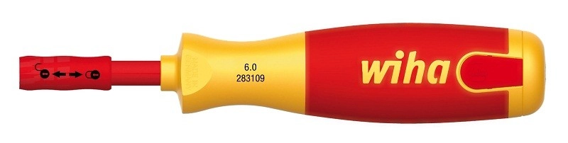 Tournevis Lift-Up WIHA isolé 1000V + 6 embouts 70 mm intégrés - 38613