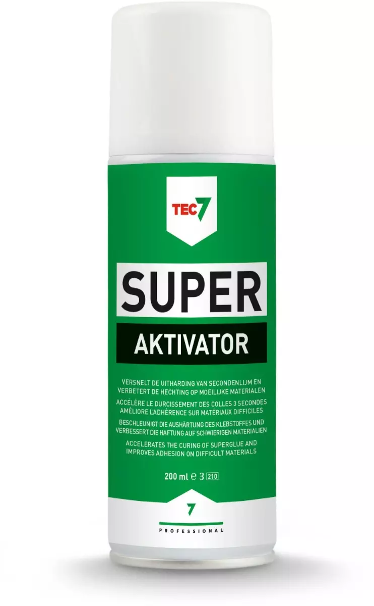  Super Aktivator accélérateur de polymérisation pour colle instantanée Super - TEC7 - (aérosol de 200 ml) - 501105000