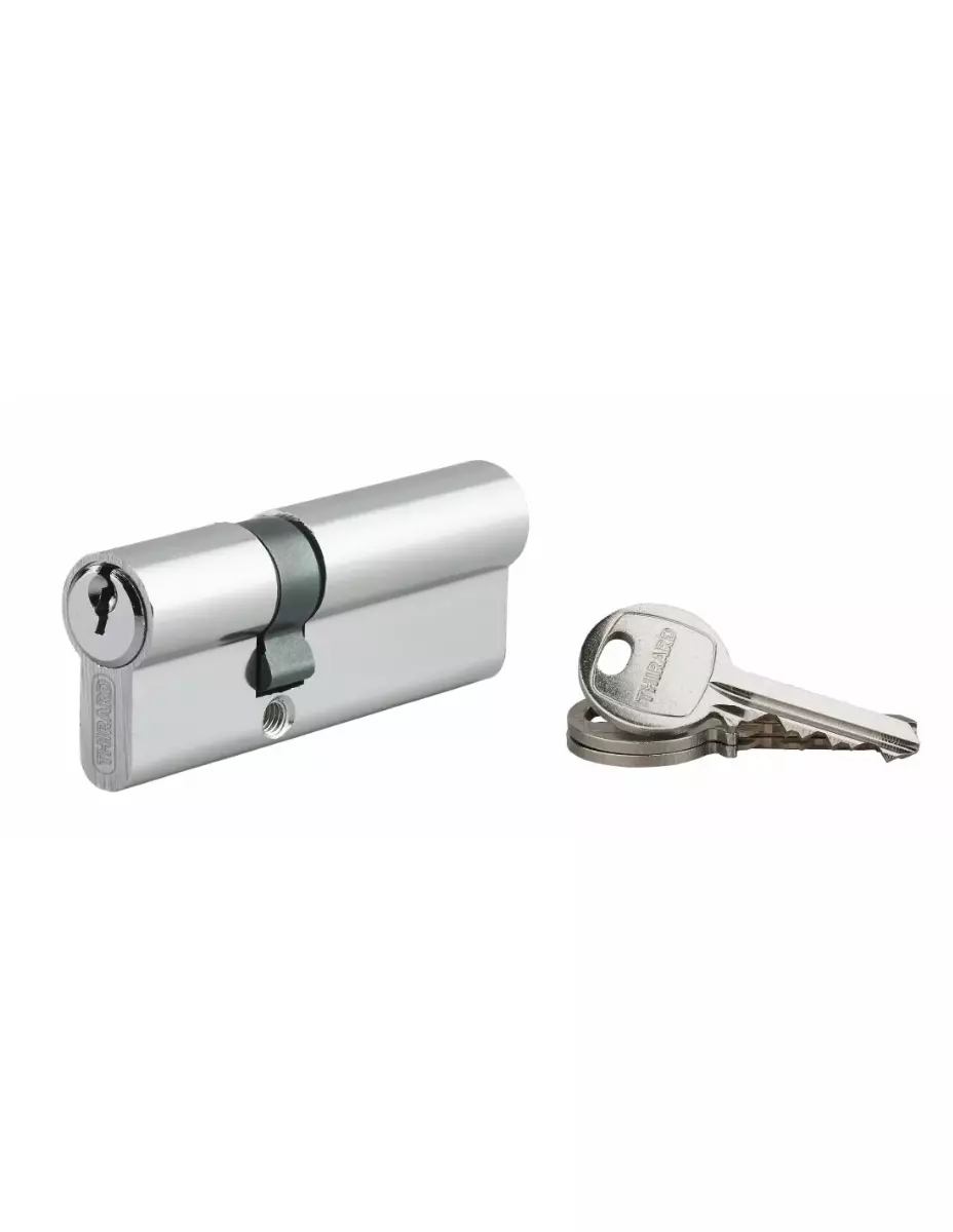 Cylindre de serrure à clé crantée Ecopro nickelé - 30 x 50 - Varié - THIRARD - 00007286