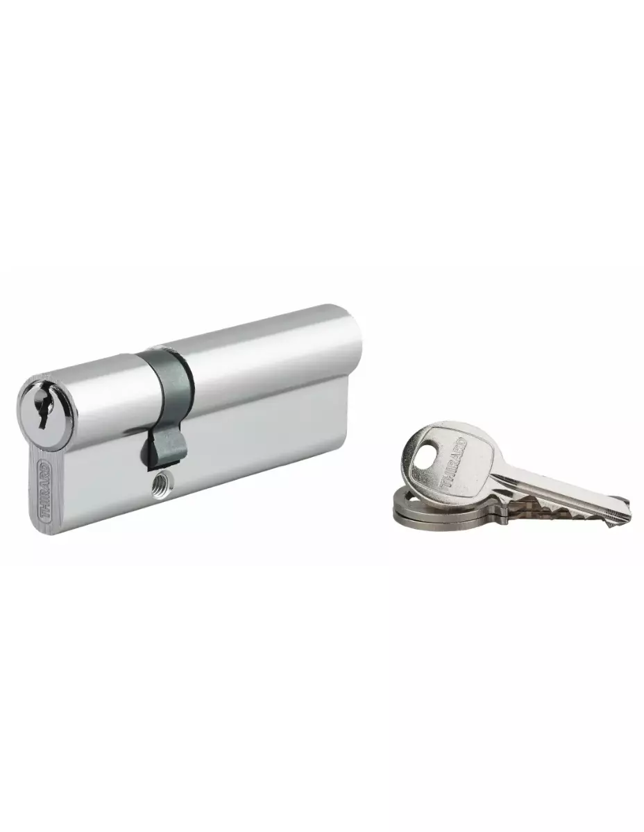 Cylindre de serrure à clé crantée Ecopro nickelé - 30 x 60 - Varié - THIRARD - 00007391