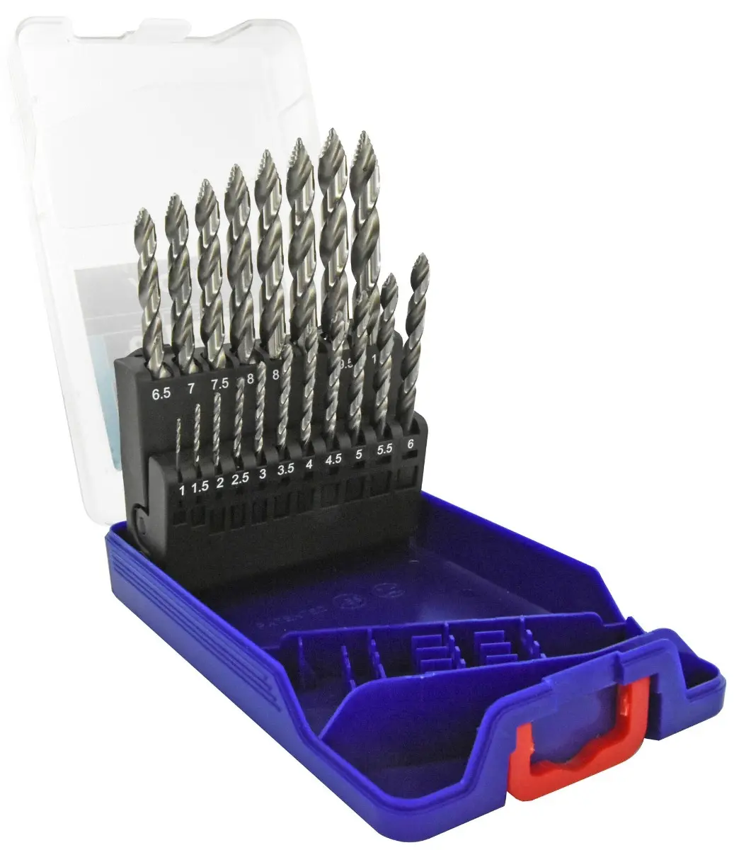 19 forets métaux Premium TSP HSS taillé meulé - affûtage étagé - Ø 1 à 10 mm - TIVOLY - 11457070015