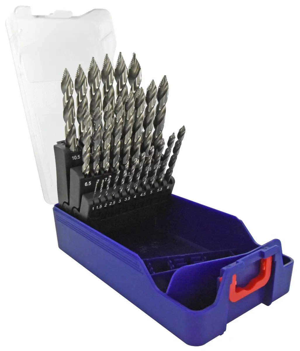 25 forets métaux Premium TSP HSS taillés meulés - affûtage étagé - Ø 1 à 13 mm - TIVOLY - 11457070017