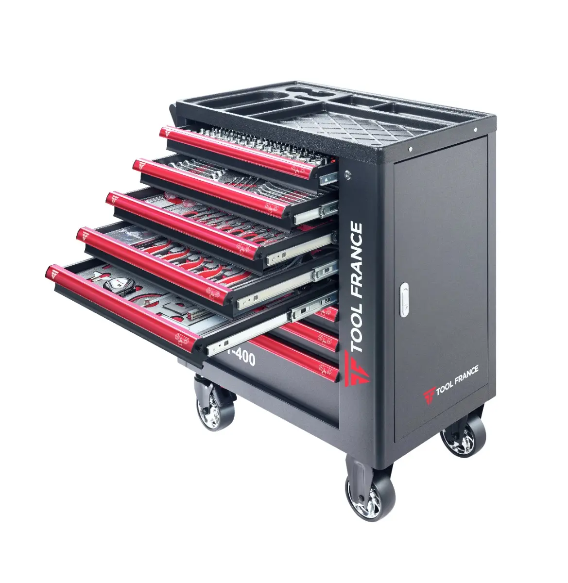 Servante d'atelier mobile composée de 400 outils - TOOL FRANCE - TFTT-400