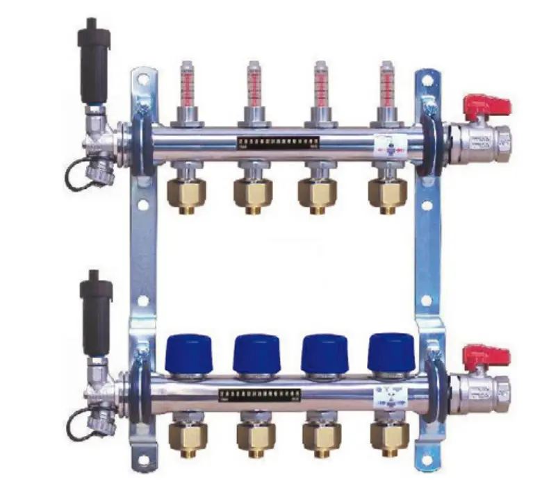 Collecteurs TRA avec débitmètre - 5 départs -  Avec 2 thermomètres - 020905