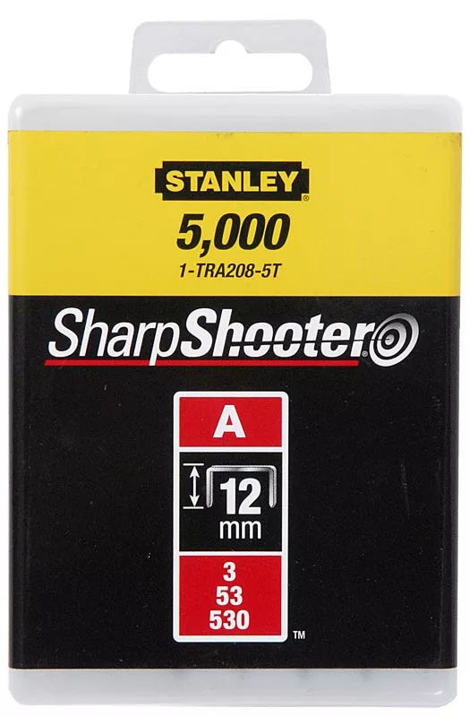 Agrafes STANLEY 12 mm - Type A - Boite de 1000 pièces - 1-TRA208T