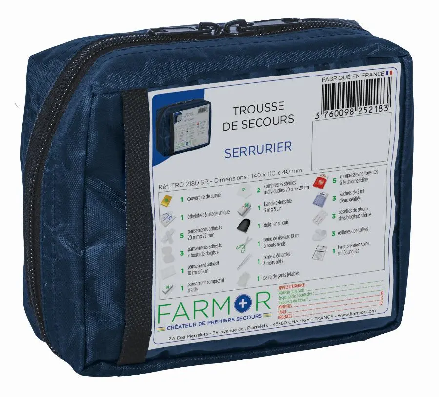 Trousse de secours FARMOR - Serrurier - individuelle - TRO 2180 SR
