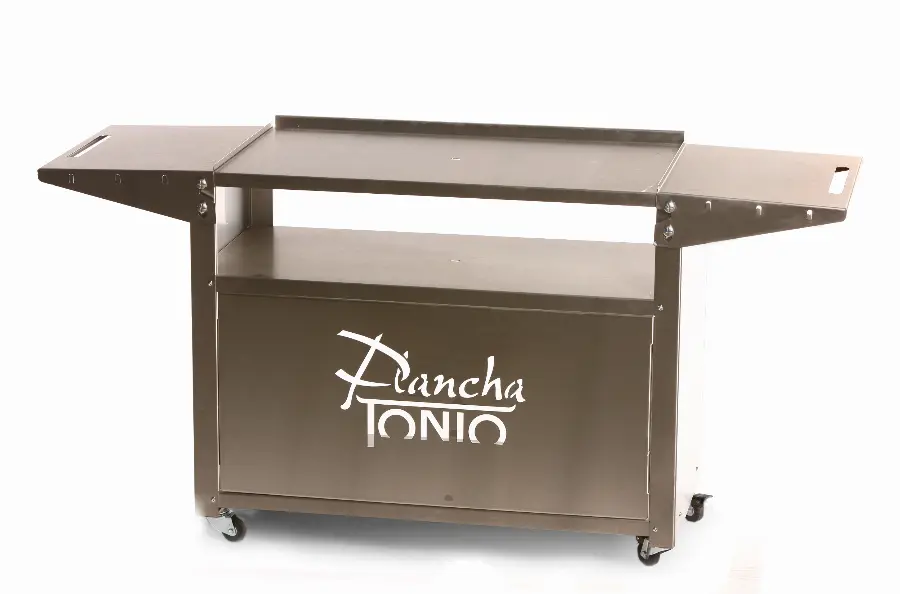 Chariot pour plancha 2 ou 3 feux - Tout INOX - CHI005