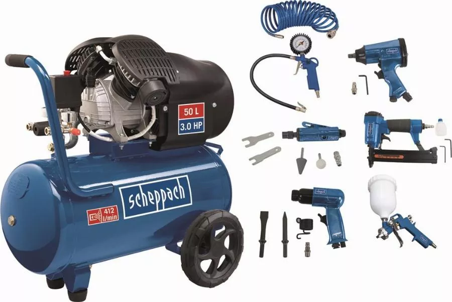 Compresseur d'air SCHEPPACH HC55DC 2 cylindres - 50L 2200W 3HP 10 bars - 5906101904