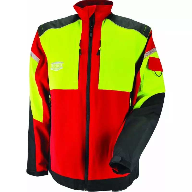 Veste de travail rouge INFINITY en stretch avec manches amovibles  - SOLIDUR - INVERE 