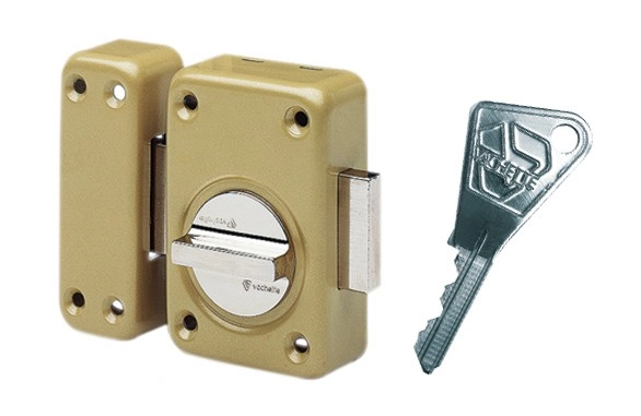 Verrou mécanique 7640 VACHETTE - A bouton - V136 - Vernis - Cylindre L.50 - 16105000 