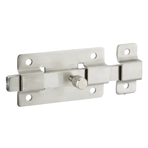 Targette THIRARD Pêne plat 75 x 42 mm avec corps, bouton et gâche - Inox - 013914