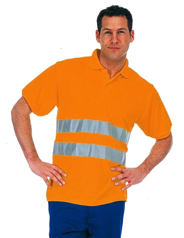 Polo orange fluo haute visibilité Stradale MUZELLE DULAC - taille L - 120PO75AS-L