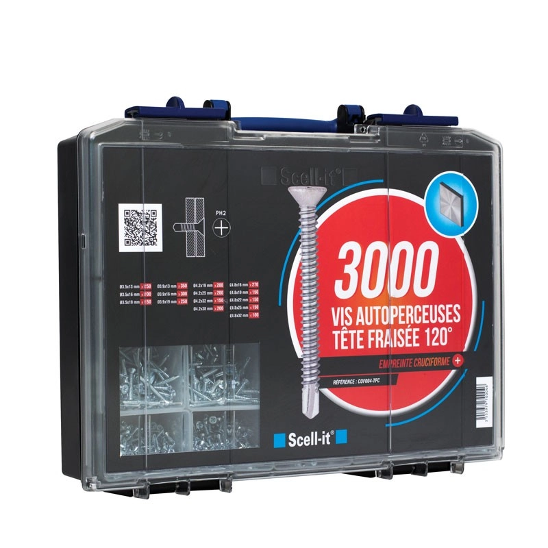 Coffret 3000 vis auto-perceuses TFC SCELL-IT - COF004-TFC