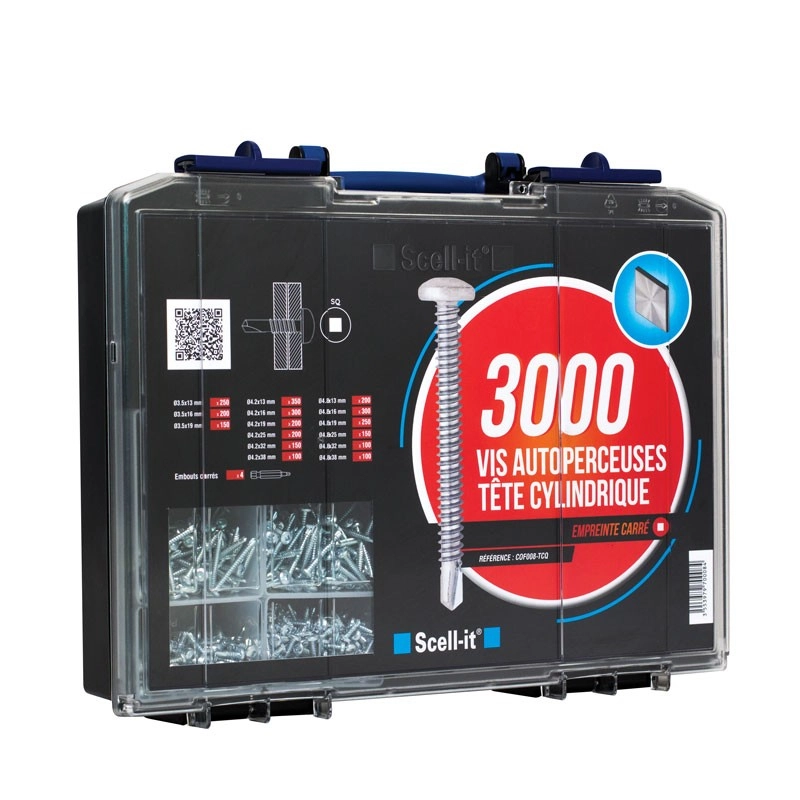 Coffret de 3000 vis autoperceuses TCQ SCELLIT - tête cylindrique- COF008-TCQ