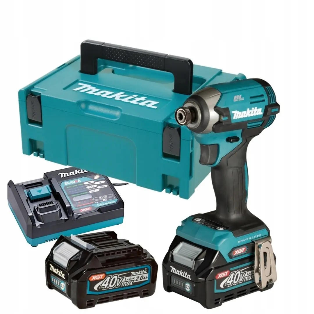 Visseuse à chocs XGT 210 Nm livrée avec 2 batteries 2,0 Ah, 1 Chargeur rapide DC40RC, 1 Coffret Makpac 2 - MAKITA - TD003GA201