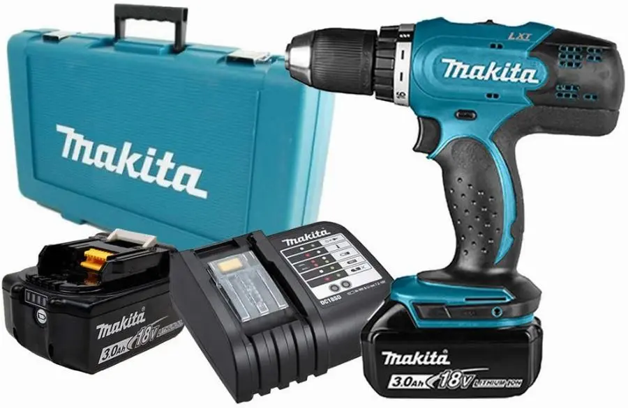 Perceuse visseuse 18V - MAKITA - avec 2 batteries 18V 3.0Ah - chargeur - coffret - DDF453SFE