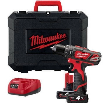 Perceuse à Percussion MILWAUKEE 12V 2 Vitesses 4Ah Red Lithium M12 BPD-402C - 4933441935