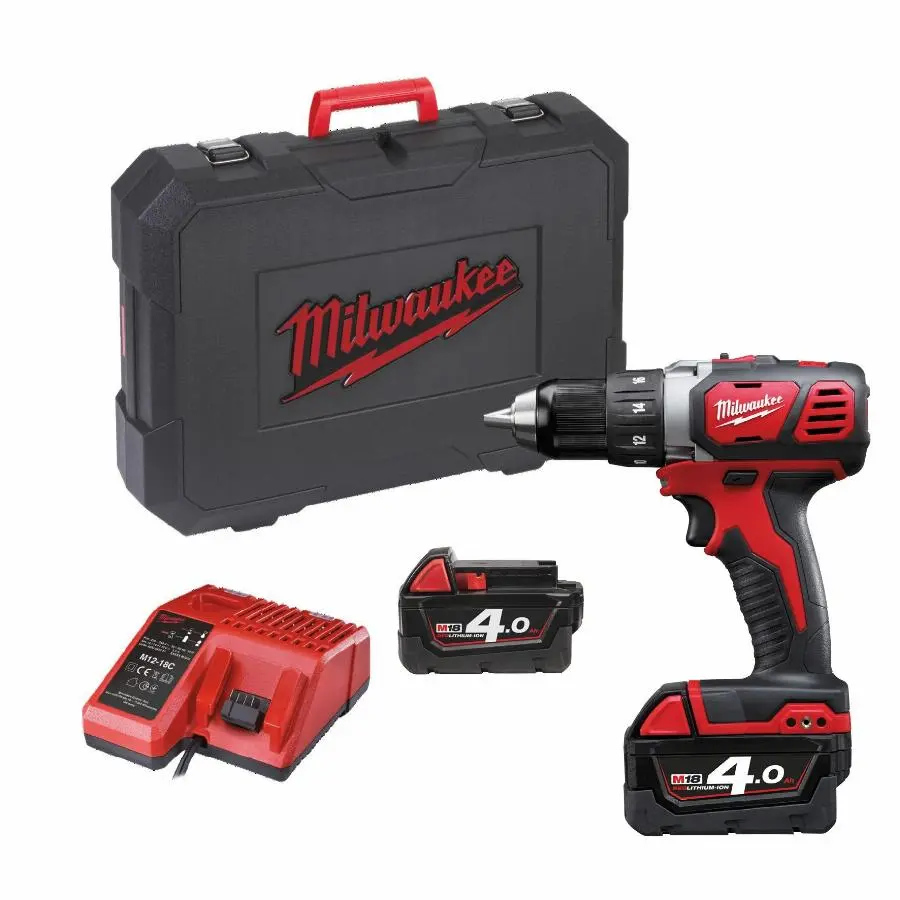 Perceuse visseuse M18 BDD-402C 18V - MILWAUKEE - avec 2 batteries 18V 4.0Ah - chargeur - HD Box - 4933443565