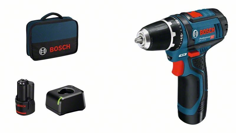 Visseuse sans fil 12V GSR 12V-15 - BOSCH - avec 1 batterie 12V 2Ah - chargeur - housse - 060186810F