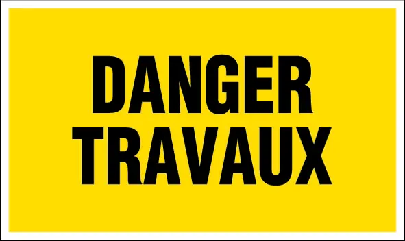 Plaque Danger travaux NOVAP - 330 x 200 mm - 4160214