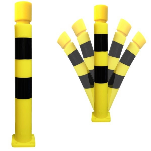 Poteau TPU platine noir/jaune tête gorge VISO H.1000 Ø80 mm - TPX1008CNJ