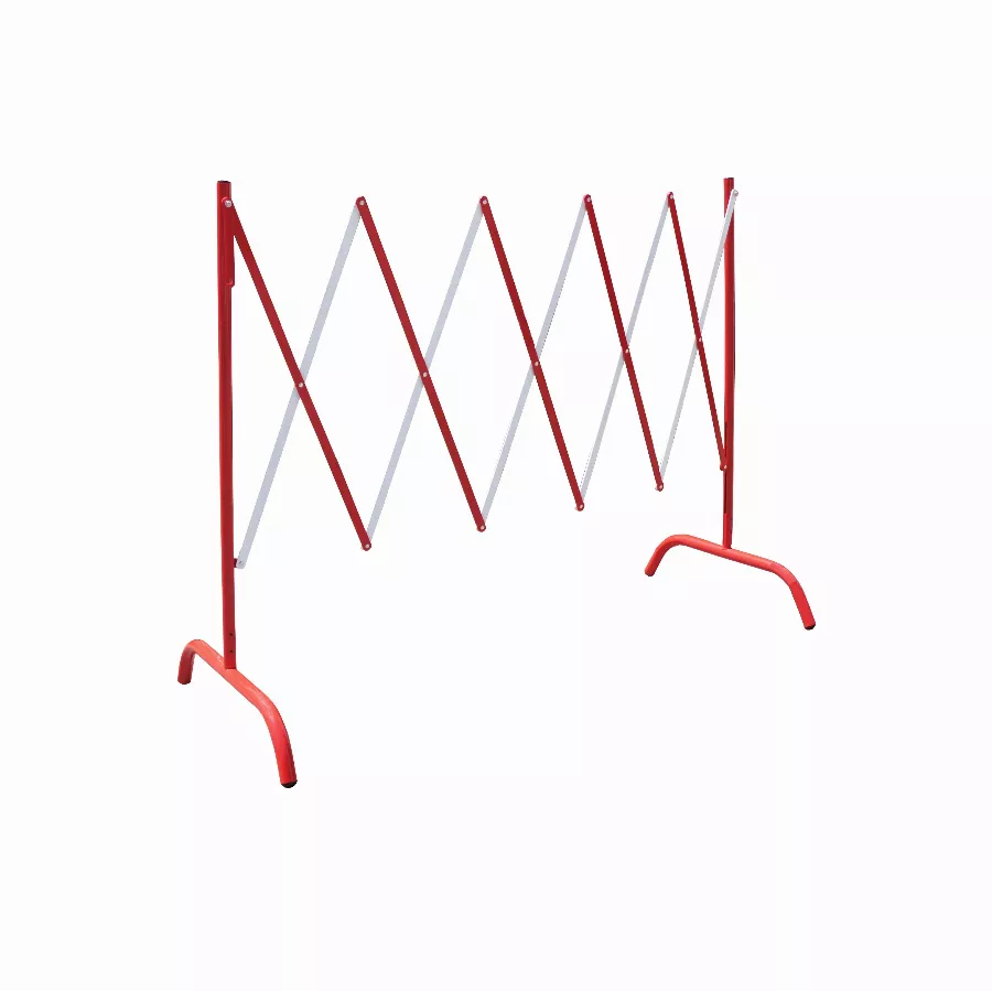 Barrière extensible acier rouge/blanc VISO - 2.30 m x H.1.05 m - BAR001RB