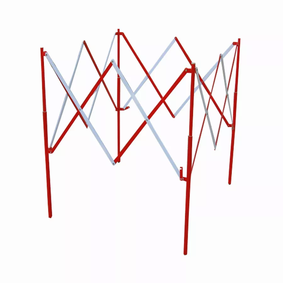 Barrière carré extensible acier rouge et blanc VISO - 1.30 m x H.1.05 m - BAR002RB