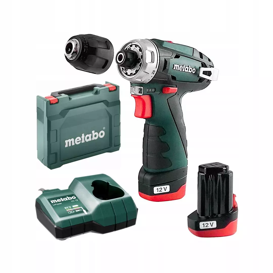 Perceuse visseuse Powermaxx BS Basic 12V - METABO - avec 2 batteries 2.0 Ah + chargeur + coffret - 600984500