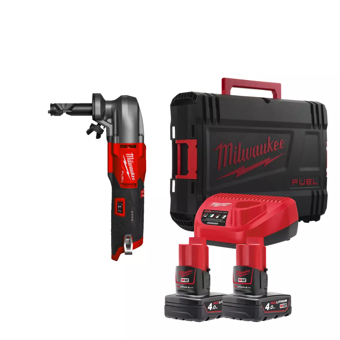 Grignoteuse M12 FUEL - 1.6 mm - 12V - Inclus 2 Batteries 4.0 Ah + 1 Chargeur + 1 HD Box - MILWAUKEE - 4933479619